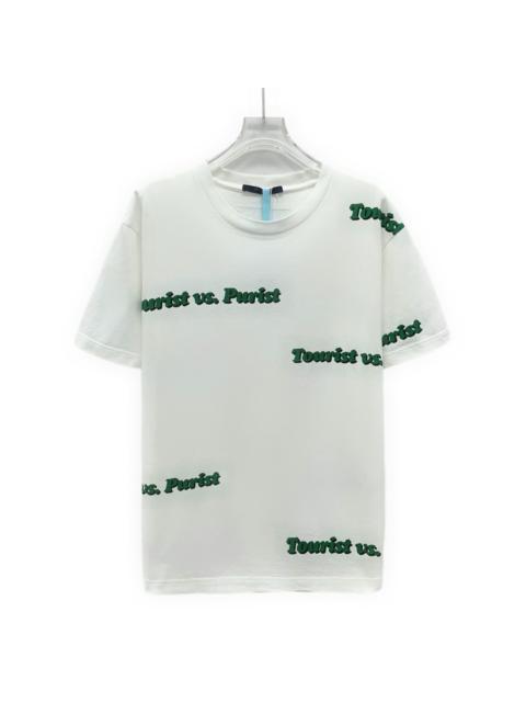 Louis Vuitton Louis Vuitton White Logo Print Cotton Crew Neck Short Sleeve T-Shirt