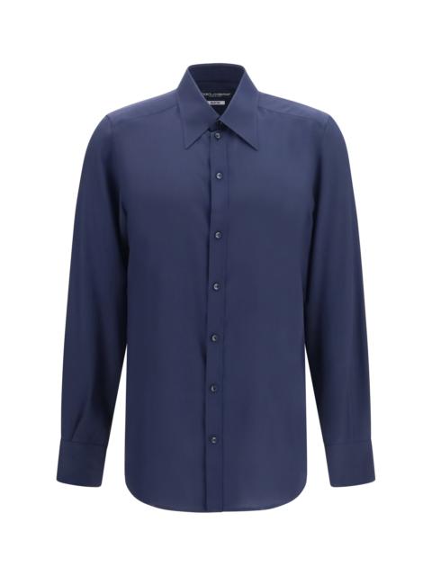 Dolce & Gabbana Dolce & Gabbana Gold Crêpe De Chine Shirt Blue
