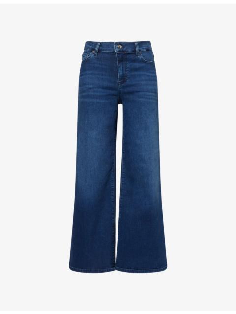 FRAME Le Palazzo Crop Wide-Leg Cotton-Blend Jeans