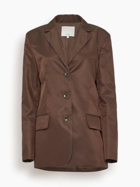 Tibi Eco Nylon Max Blazer in Brown