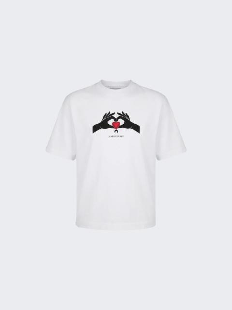 Marine Serre Moon Heart Crewneck Tee White