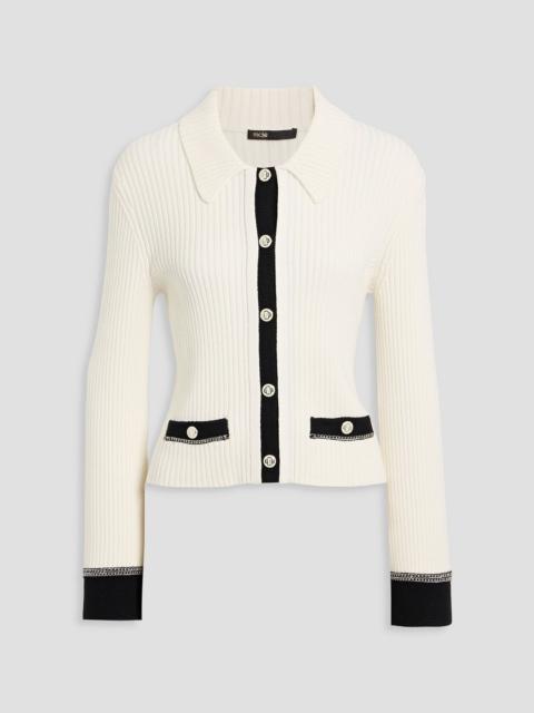 maje Ribbed-knit cardigan