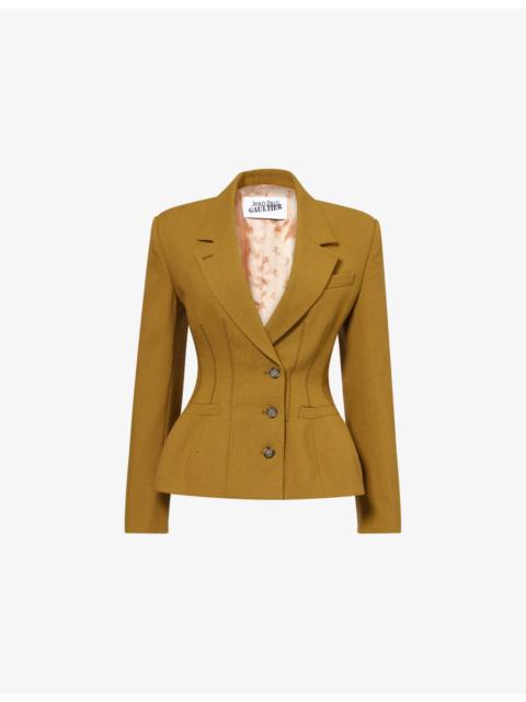 Jean Paul Gaultier Notch-Lapels Cinched Wool-Blend Blazer