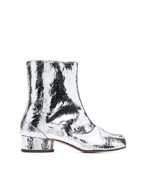 Maison Margiela cracked-effect metallic ankle boots
