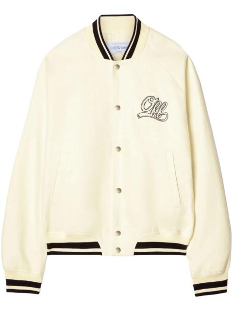 Off White Men `Off Italic Souvenir` Varsity Jacket