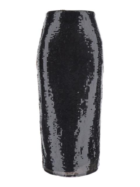 ROTATE Rotate Women Brown Pencil Skirt With All-Over Sequins In Tech Fabric For Women