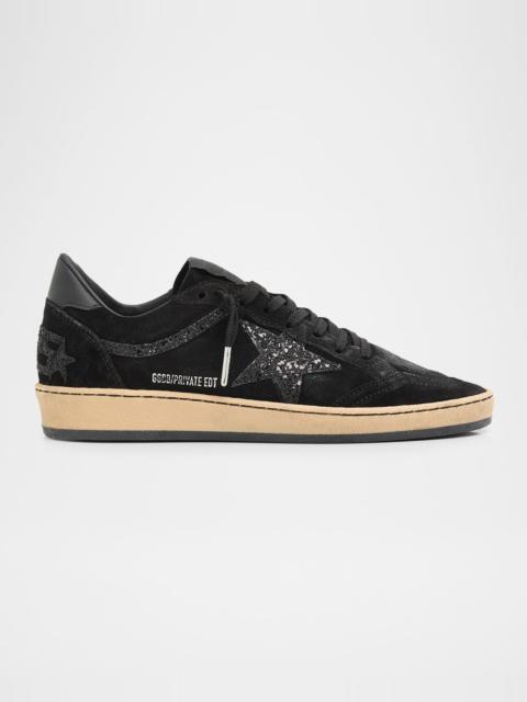 Golden Goose Ball Star Suede Glitter Low-Top Sneakers