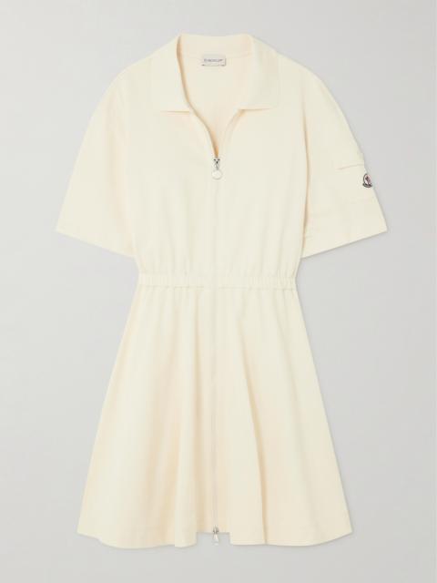 Moncler Pleated Cotton-piqué Mini Shirt Dress