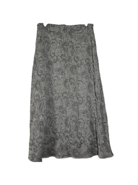 Other Designers J. Jill Midi Skirt Linen A Line Floral Paisley Pattern Button Textured Gray 10