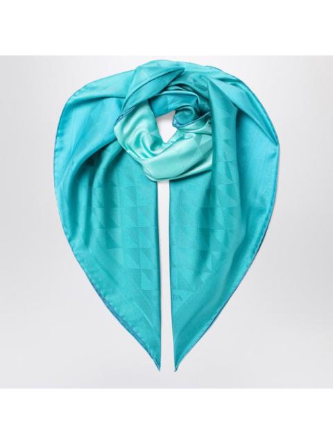 Prada Prada Turquoise Printed Foulard In Twill Women