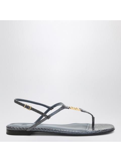 Fendi Myrtle-Coloured Leather Thong Sandals Women