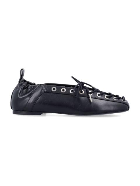 GANNI Oleatex Lace-up Ballerinas