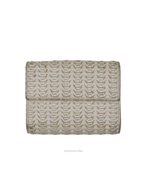 Dior Compact Trifold Wallet - Woven Leather