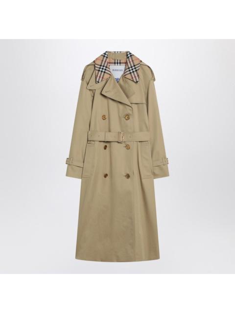Burberry Castleford Double-Breasted Trench With Check Collar Women