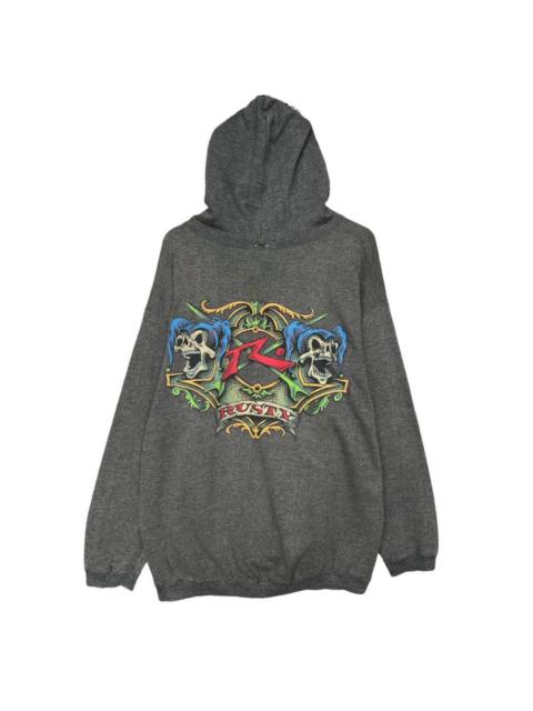 Other Designers Vintage 90s Rusty Skull Bones Surf Baggy Hoodie