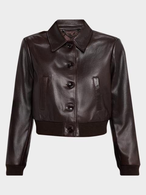 DOROTHEE SCHUMACHER Sleek Statement Cropped Leather Jacket