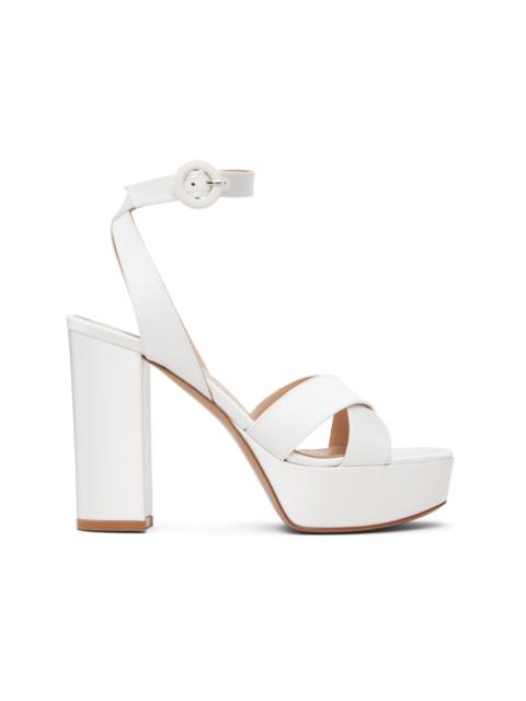 Gianvito Rossi White Sabrina Heeled Sandals