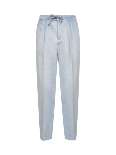 Light blue denim leisure fit trousers