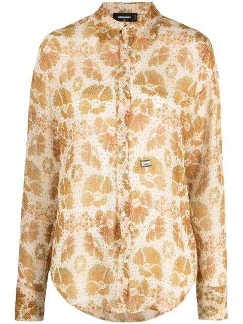 DSQUARED2 woven floral jacquard shirt