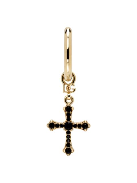 Dolce & Gabbana Gold & Black Cross Single Earring