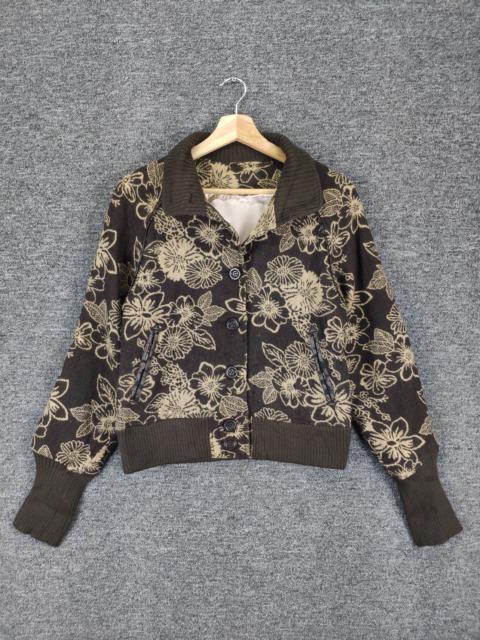 Other Designers Vintage - Steal 💥 Vintage Knit Jacket Button Up Flower Fullprint