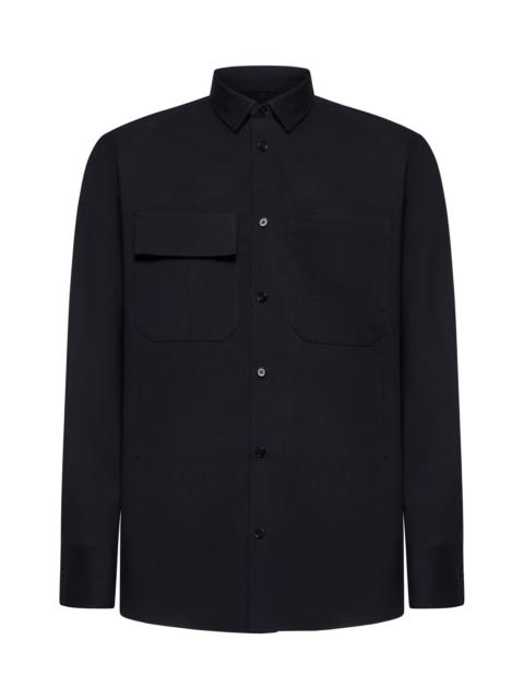 Jil Sander Blue wool gabardine shirt