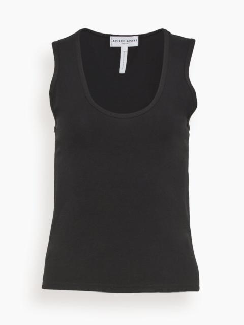 APIECE APART Uri Low Cut Tank in Black