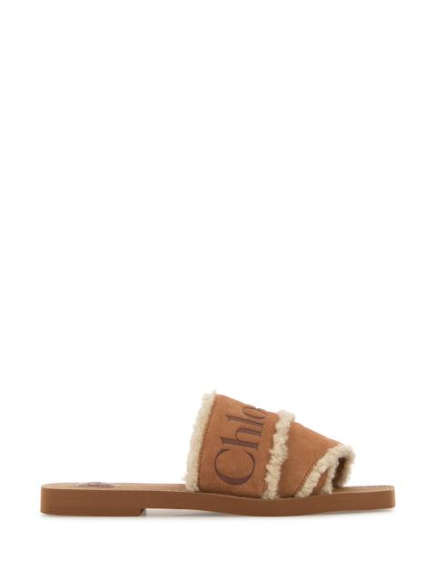 Chloé Caramel suede Woody slippers