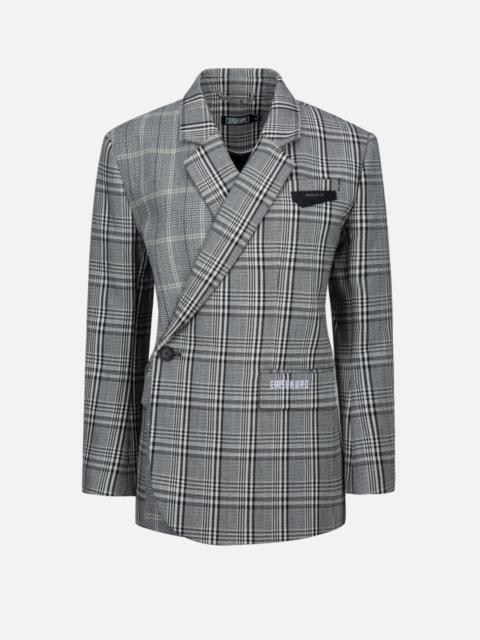 EVISU Mixed Plaid Wrapped Blazer
