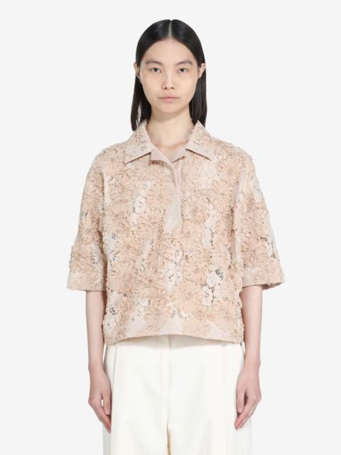 N°21 OVERSIZED LACE POLO SHIRT