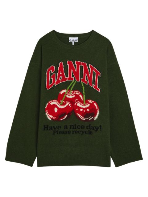 GANNI Ganni Intarsia Wool-blend Jumper