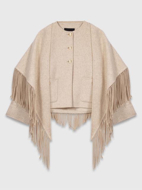 maje Cropped wool coat with removable scarf