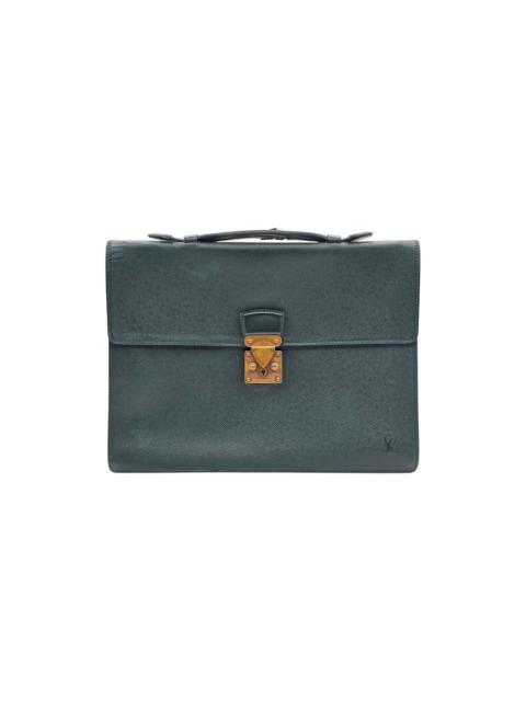Louis Vuitton Taiga Leather Serviette Kourad Briefcase Green Luxury