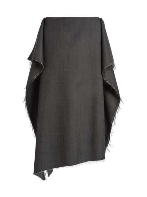 NICCOLÒ PASQUALETTI Collage Wool-Mohair Melange Midi Skirt grey