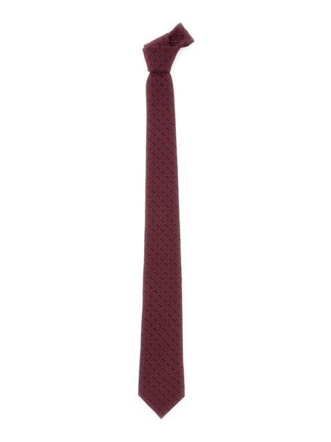 SAINT LAURENT Saint Laurent Men Bordeaux Tie With All-Over Polka Dot Motif In Silk For Men