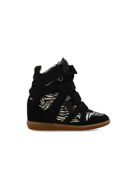 Isabel Marant ISABEL MARANT Bekett Ring Black Zebra Wedge Sneakers New & A