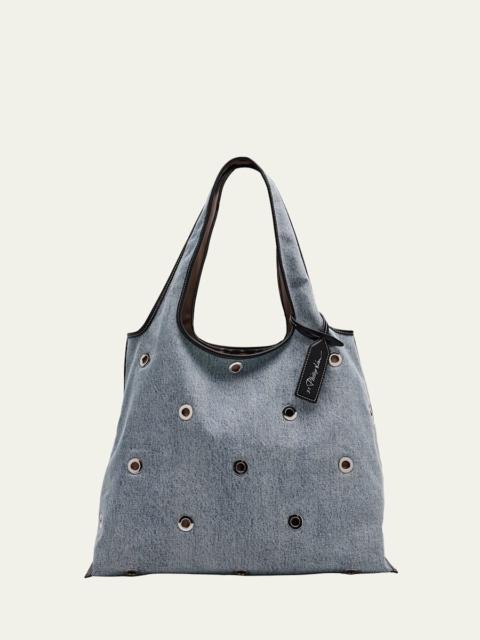 3.1 Phillip Lim Cotton Denim Market Tote Bag