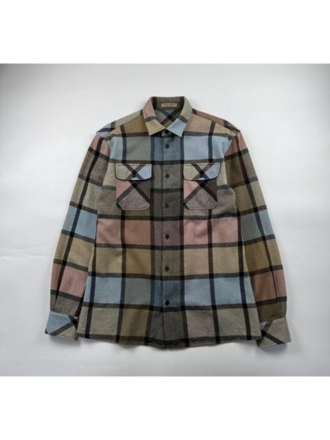 Bottega Veneta Bottega Veneta Multi Color Pastel Plaid Wool Shirt