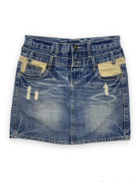 Other Designers Japanese Brand - And It_ Distressed Double Waist Jeans Skirt