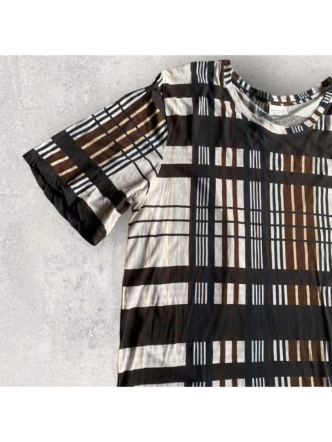 Dries Van Noten Brown Plaid Print T Shirt