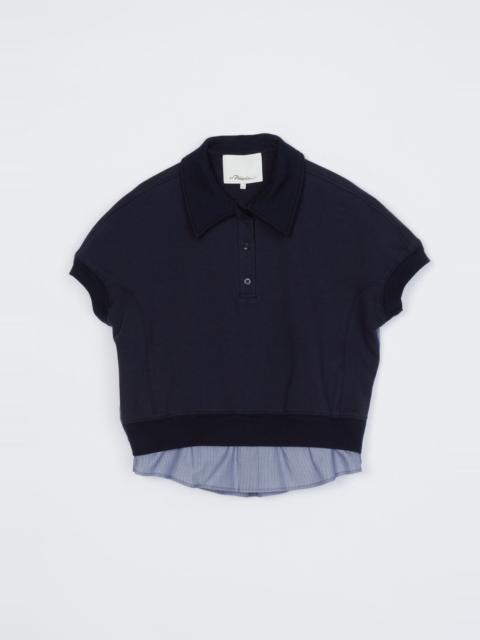 3.1 Phillip Lim Terry Polo With Shirting-Back