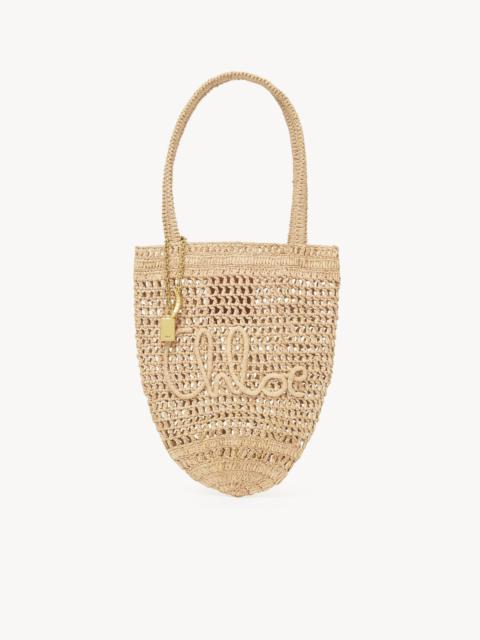 Chloé SMALL SUMMER BANANA TOTE BAG IN RAFFIA