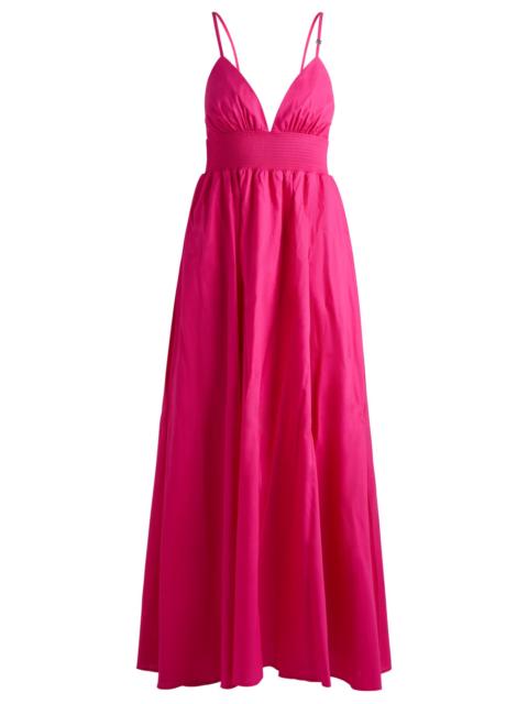 HUGO STRAPPY MAXI DRESS IN LIGHTWEIGHT COTTON WITH SMOCKED TRIM