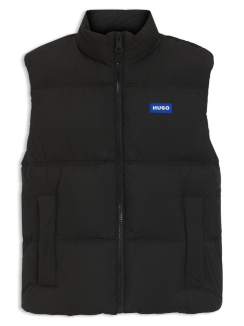 HUGO WATER-REPELLENT GILET WITH BLUE LOGO BADGE