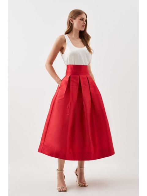 KAREN MILLEN Twill Woven Prom Maxi Skirt