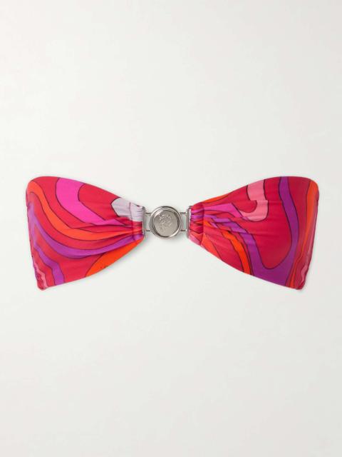 Printed bandeau bikini top Fuchsia