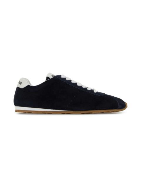 スニーカー MIUMIU NAVY BLUE SUEDE PLUME SNEAKERS Plume suede sneakers in blue - Miu Miu | Mytheresa