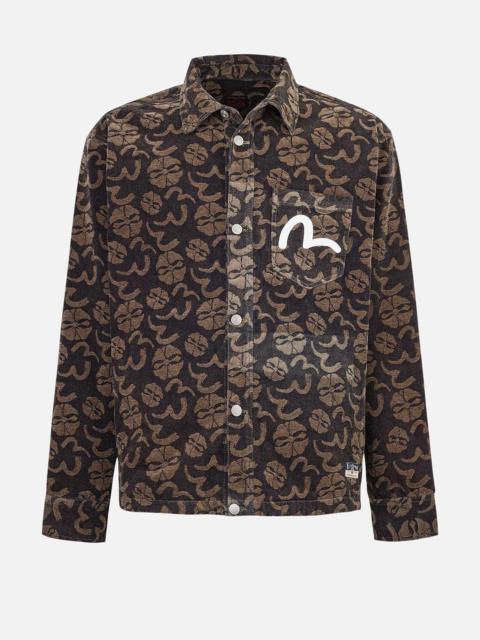 EVISU Allover Seagull and Kamon Jacquard Loose Fit Shirt Jacket