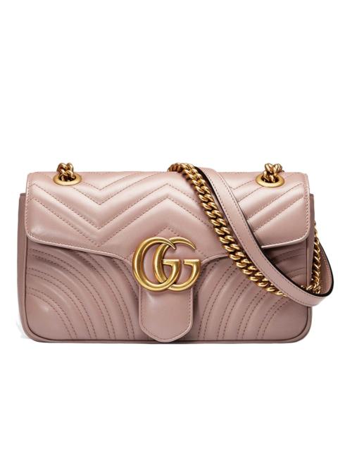 GUCCI GG Marmont Small Matelasse Dusty Pink Leather Shoulder Bag