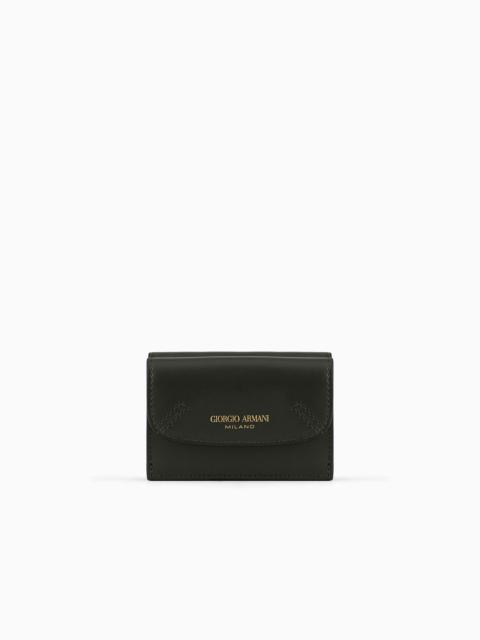 GIORGIO ARMANI MINI LA PRIMA TRIFOLD WALLET IN PALMELLATO LEATHER